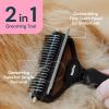 imageMalsiPree 2in1 Dog Grooming Brush ampamp Undercoat Rake  Deshedding Brush and Dematting Comb for Long or Short Haired Dogs  AntiShedding Pet Tool  Deshedding ToolBlack