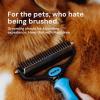 imageMalsiPree 2in1 Dog Grooming Brush ampamp Undercoat Rake  Deshedding Brush and Dematting Comb for Long or Short Haired Dogs  AntiShedding Pet Tool  Deshedding ToolBlue