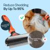 imageMalsiPree 2in1 Dog Grooming Brush ampamp Undercoat Rake  Deshedding Brush and Dematting Comb for Long or Short Haired Dogs  AntiShedding Pet Tool  Deshedding ToolOrange