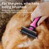 imageMalsiPree 2in1 Dog Grooming Brush ampamp Undercoat Rake  Deshedding Brush and Dematting Comb for Long or Short Haired Dogs  AntiShedding Pet Tool  Deshedding ToolPink