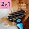 imageMalsiPree 2in1 Dog Grooming Brush ampamp Undercoat Rake  Deshedding Brush and Dematting Comb for Long or Short Haired Dogs  AntiShedding Pet Tool  Deshedding ToolBlue