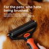 imageMalsiPree 2in1 Dog Grooming Brush ampamp Undercoat Rake  Deshedding Brush and Dematting Comb for Long or Short Haired Dogs  AntiShedding Pet Tool  Deshedding ToolOrange