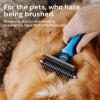 imageMalsiPree 2in1 Dog Grooming Brush ampamp Undercoat Rake  Deshedding Brush and Dematting Comb for Long or Short Haired Dogs  AntiShedding Pet Tool  Deshedding ToolBlue
