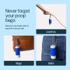 imageMalsiPree Poop Bag Holder Leash Attachment Waste Bag Dispenser with Stainless Steel Buckle Clip ampamp Adjustable Strap Fit for Any Dog Leash ampamp Poopbag BlackDispenser Set wFlashlight