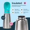 imageMalsiPree Portable Dog Water Bottle  Lightweight LeakProof Travel Cup  12 oz Pink Bowl for Pets  Food Grade Plastic  Dog Bowls  Puppy EssentialsBlue