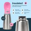 imageMalsiPree Portable Dog Water Bottle  Lightweight LeakProof Travel Cup  12 oz Pink Bowl for Pets  Food Grade Plastic  Dog Bowls  Puppy EssentialsPink