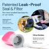 imageMalsiPree Portable Dog Water Bottle  Lightweight LeakProof Travel Cup  12 oz Pink Bowl for Pets  Food Grade Plastic  Dog Bowls  Puppy EssentialsPink