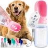 imageMalsiPree Portable Dog Water Bottle  Lightweight LeakProof Travel Cup  12 oz Pink Bowl for Pets  Food Grade Plastic  Dog Bowls  Puppy EssentialsPink