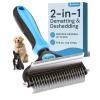 imageMalsiPree 2in1 Dog Grooming Brush ampamp Undercoat Rake  Deshedding Brush and Dematting Comb for Long or Short Haired Dogs  AntiShedding Pet Tool  Deshedding ToolBlue