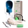 imageMalsiPree Retractable Dog Leash Set with a Poop Bag Holder 12oz Dog Water Bottle Flashlight ampamp 20 Poop Bags  98ft Leash Retractable for Small to Medium Pet Sand ampamp Teal