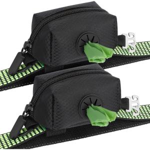 imageMalsiPree Dog Poop Bag Dispenser with Used Waste Bag Holder Carrier  Improved Elastic Strap ampamp Metal Buckle Greatly fits Any Dog Leash  Bags Not Included