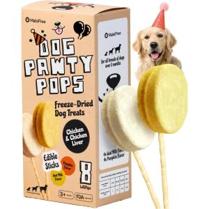 imageMalsiPree Ice Cream Dog Birthday Treats  Grain ampamp LactoseFree  Freeze Dried Dog Treats  High Protein Low Calorie ampamp Healthy  Chicken Base with Salmon ampamp Beef 3 Flavors 15 pcs1 Count Pack of 8