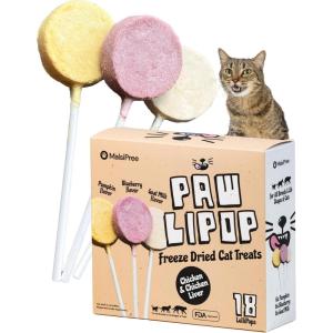 imageMalsiPree Lollipop Freeze Dried Chicken Cat Treats  55 Cal Each  High Protein ampamp Nutrient Rich  Raw ampamp Diet Friendly  Natural Cat Treats Freeze Dried 18 Pack