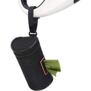 imageMalsiPree Poop Bag Holder Leash Attachment Waste Bag Dispenser with Stainless Steel Buckle Clip ampamp Adjustable Strap Fit for Any Dog Leash ampamp Poopbag BlackBag Holder 1 PackBlack